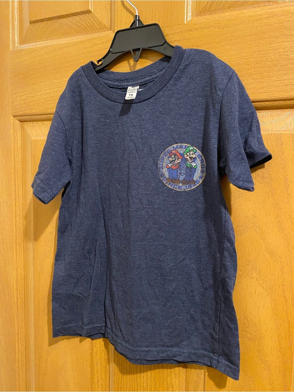Kids Navy Blue Mario Graphic Short Sleeve Tee